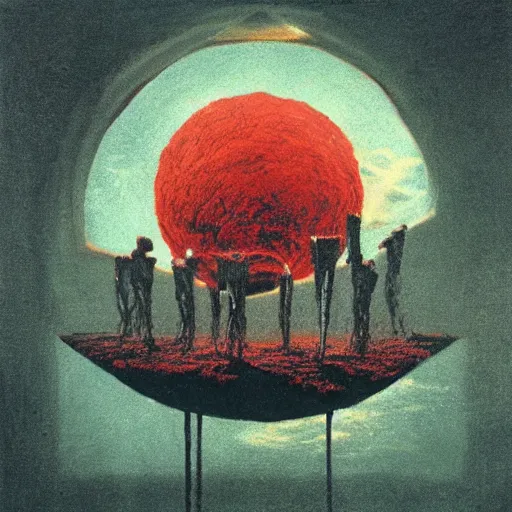 Image similar to logo of bets collective in style of beksinski