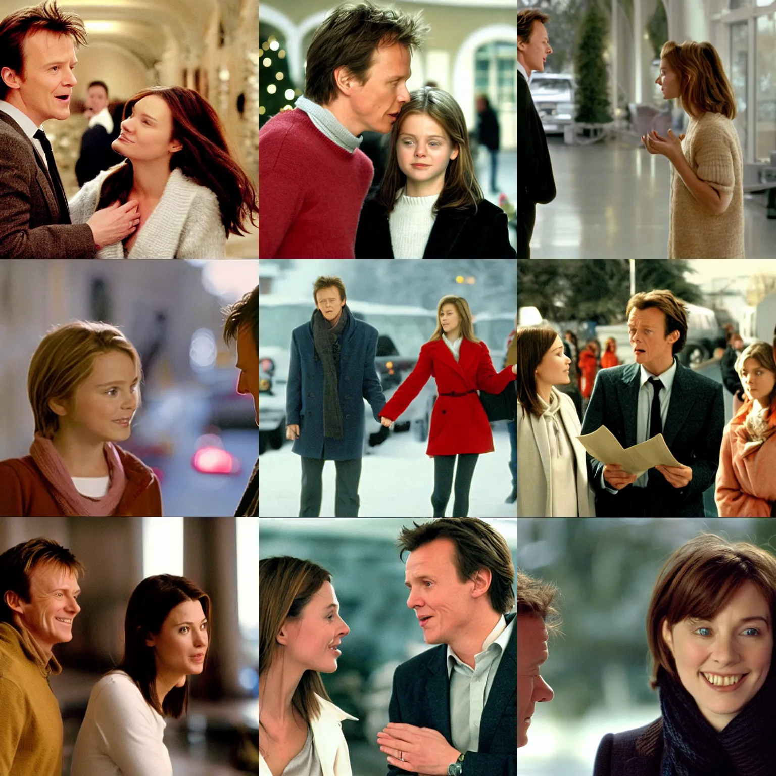 Prompt: a film still from love actually ( 2 0 0 3 )