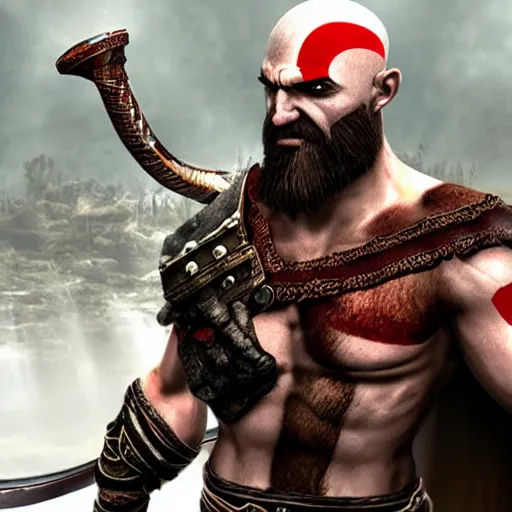 Prompt: Kratos Converts to islam