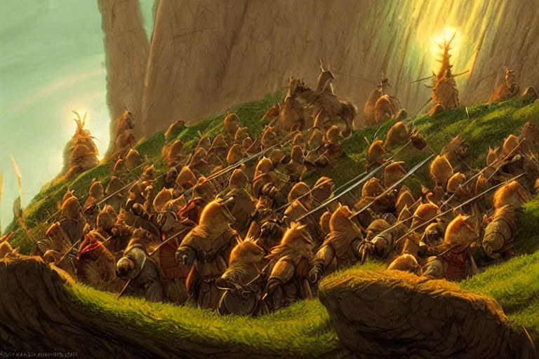 Image similar to an epic scene from redwall by brian jacques, detailed, fantasy concept art, cinematic lighting, beautiful