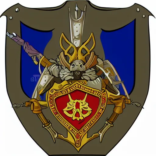 Prompt: coat of arms on a shield, vector art, brian froud