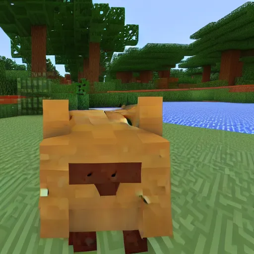 Image similar to capybara in minecraft