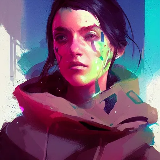 Image similar to portrait of a beautiful alyx vance half life, volume lighting, concept art, by greg rutkowski!!, colorful, xray melting colors!!