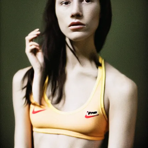 Image similar to realistic photoshoot for a new nike lookbook, color film photography, portrait of a beautiful person, in style of Addy Campbell, 35mm, graflex