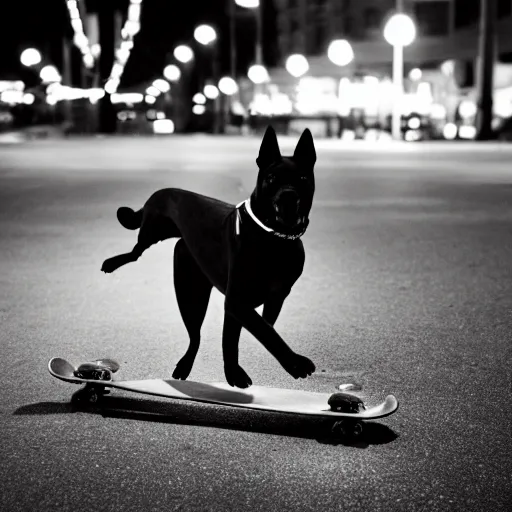Image similar to A skateboarding dog at night, Voigtlander Nokton 10.5mm f/0.9