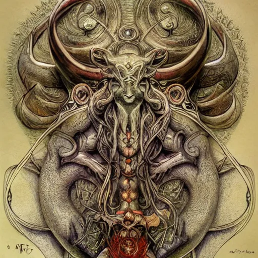 Prompt: detailed and sharp aries zodiac artwork, mystic style, detailed, 8 k, detailed, symmetrical, by brian froud