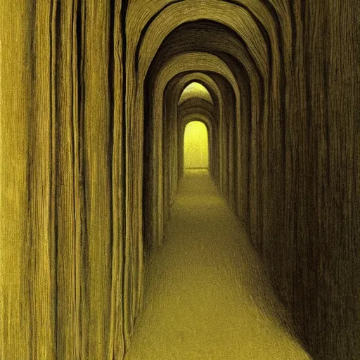 Image similar to Backrooms made by Zdzislaw Beksinski