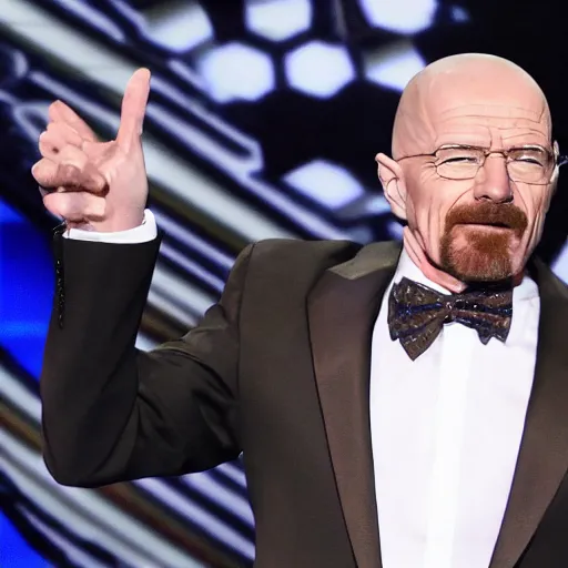 Image similar to walter white singing on america's got talent