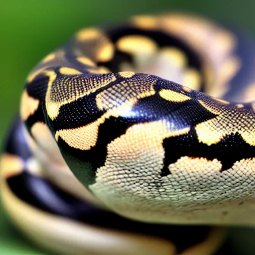 Prompt: a photo of a 1mm thick ball python