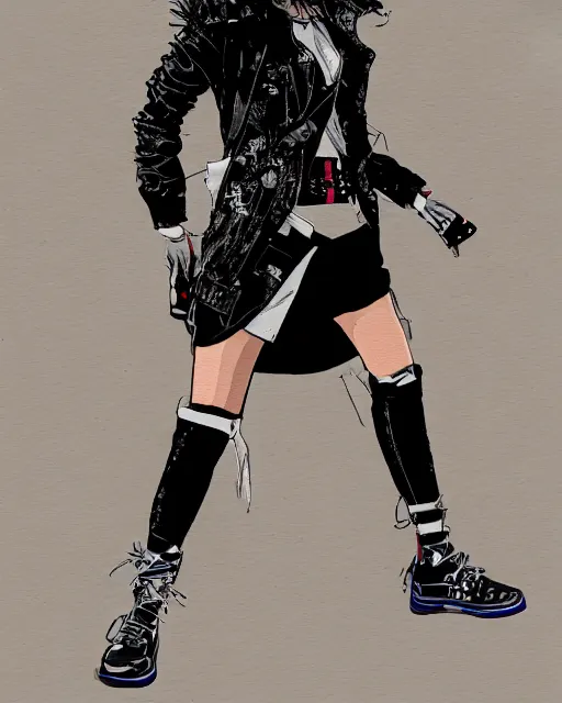 Prompt: cypherpunk fashion illustration