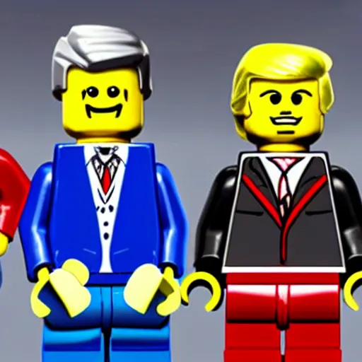 Image similar to concept art for a new 2 0 2 0 united states election lego set with included joe biden and donald trump minifigures