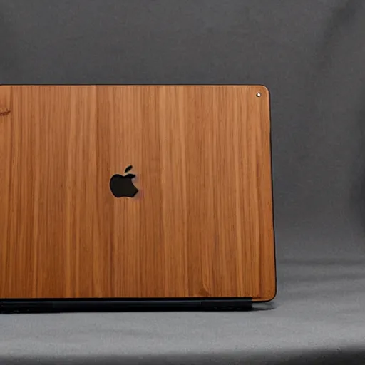 Image similar to a wood masterpiece laptop