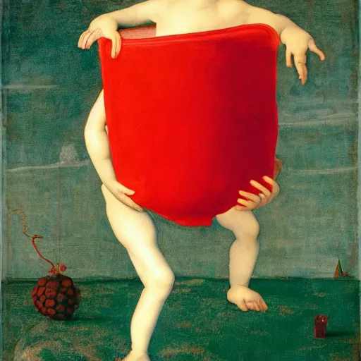 Prompt: a painting of the Koolaid man by Agnolo Bronzino