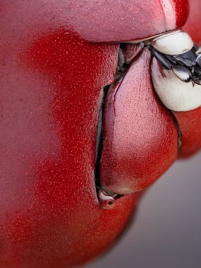 Prompt: complementary color scheme. close - up shot of a beautiful red and white beetle. insect eyes. by kechun zhang. studio photography high quality highly detailed award winning photograph by national geographic. soft volumetric light, smooth gradient.