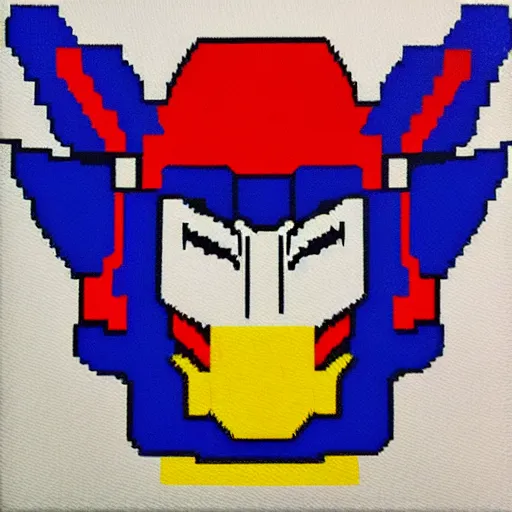 Image similar to full portrait painting of voltes v, pixel art 8 x 8.