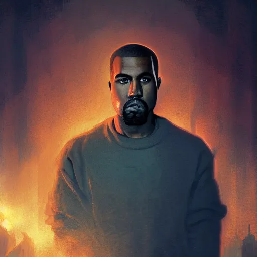 Prompt: Portrait of Kanye West as Homelander, amazing splashscreen artwork, splash art, head slightly tilted, natural light, elegant, intricate, fantasy, atmospheric lighting, cinematic, matte painting, by Greg rutkowski