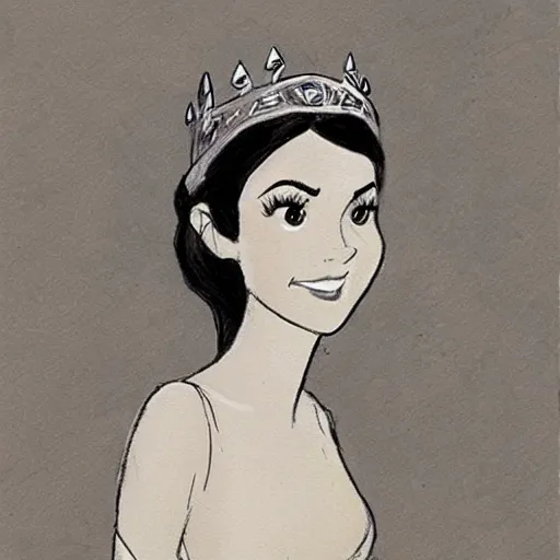 Image similar to milt kahl sketch of victoria justice as princess padme from star wars episode 3