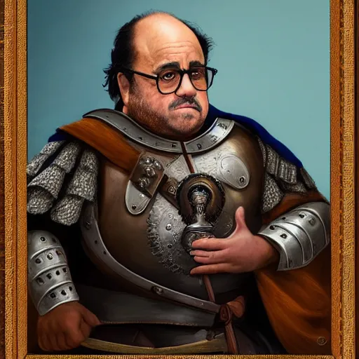 Image similar to portrait, Danny DeVito as a Spanish conquistador