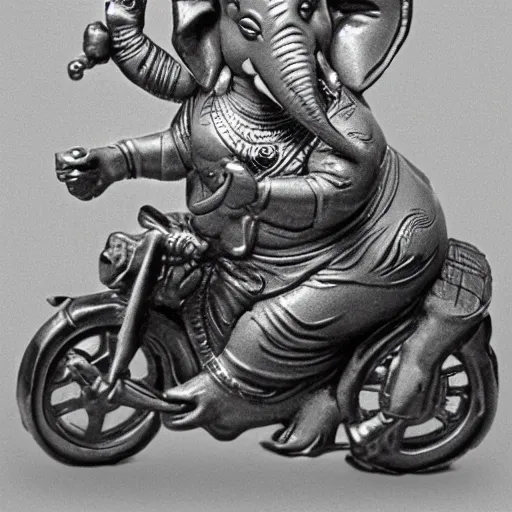 Image similar to ganesha riding a motorcycle