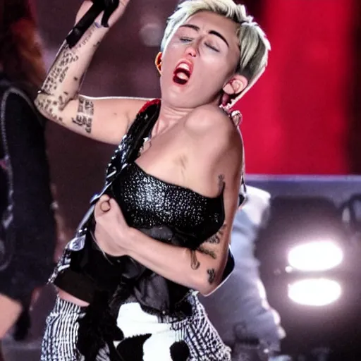 Prompt: Miley Cryus derpface