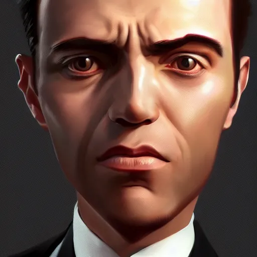 Image similar to a digital painting of a man in a suit and tie, a character portrait by echo chernik, cgsociety, photorealism, ilya kuvshinov, 2 d game art, artstation hd