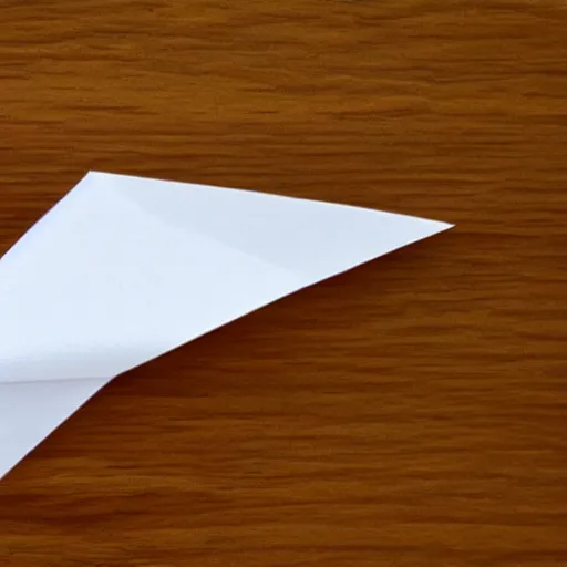 Prompt: child's drawing of a paper airplane.