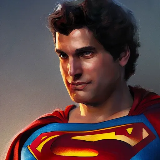 Prompt: portrait of a danni devito as superman by greg rutkowski, highly detailed portrait, digital painting, artstation, concept art, smooth, sharp foccus ilustration, artstation hq