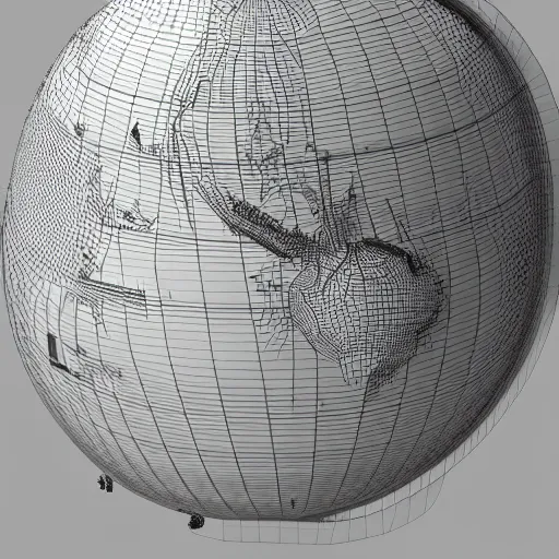 Image similar to llustration of the globe with famous 3 d touristic landmarks on it, 3 d render, 3 d model, smooth, ray tracing, illustration, in the style of shkret