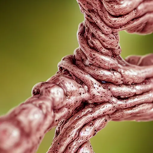 Prompt: closeup of beautiful intertwined human bodies, body parts blooming, 3 d fractals, mandelbulb, dripping wet skin, macro photography, anamorphic bokeh, long exposure, highly detailed, hyperrealism, cinematic