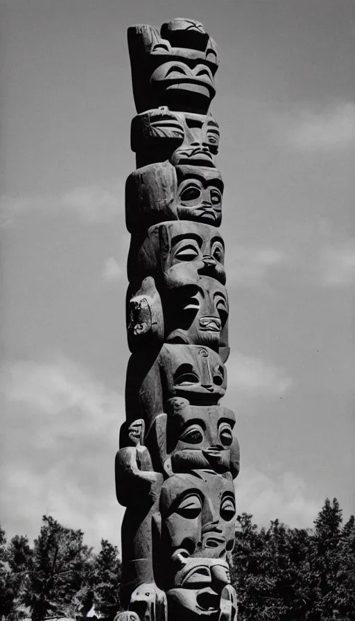 Image similar to vintage photo of totem pole of losers, very detailed, photorealistic, high resolution, highly detailed, details, good clear quality Cinematic shot.