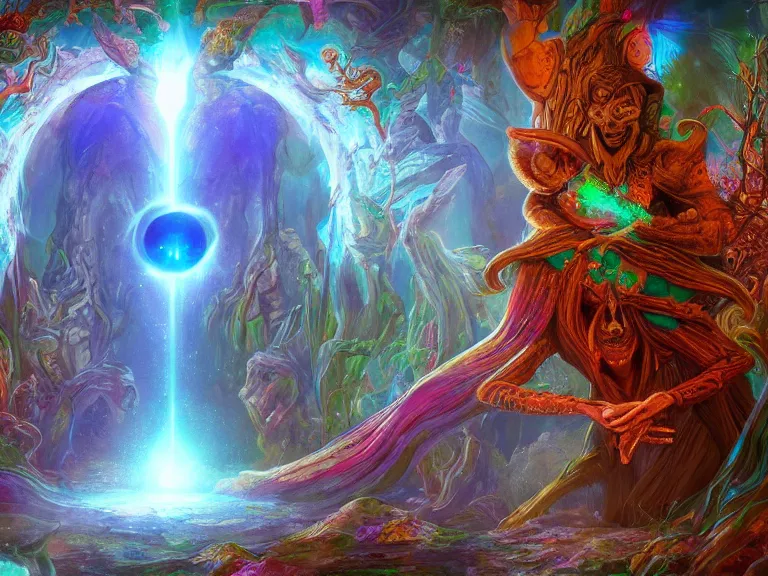 Image similar to Fantasy art style, open the minds eye, ayahuasca, Trending on artstation. 8k