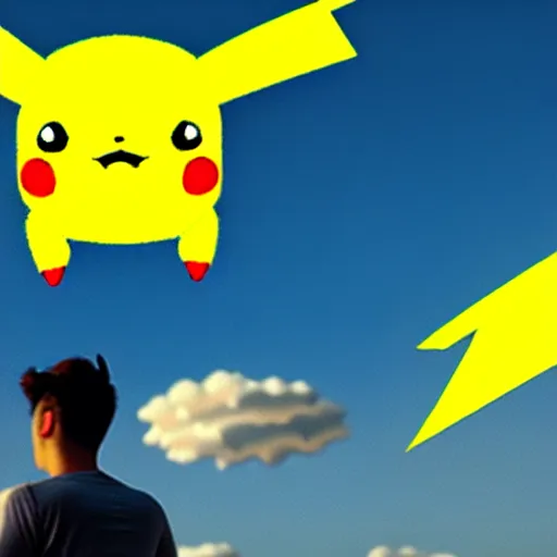 Image similar to a cloud in the shape of pikachu