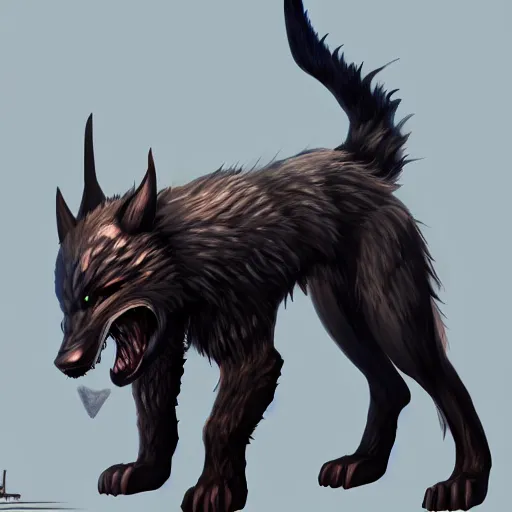 Prompt: fenrir conceptual art