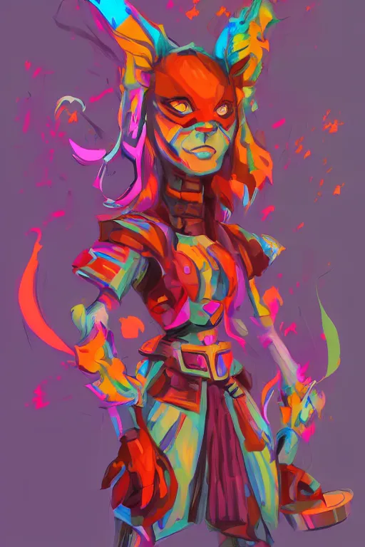 Image similar to colorful character concept art by ian pesty