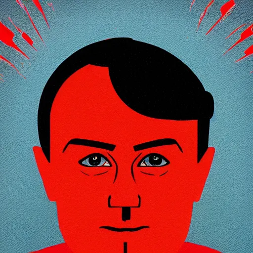 Image similar to portrait of alexander abdulov, with a red eyes, on fire, icon style