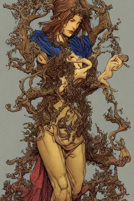 Image similar to three handed god, highly detailed, sharp focus, digital painting, illustration, trending on artstation, by rebecca guay, michael kaluta, charles vess