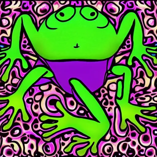 Prompt: psychedelic frog portal