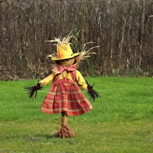 Image similar to a scarecrow doing a catwalk