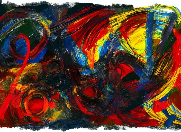 Prompt: the fellowship of the ring, abstract expressionism, digital art, broad strokes,