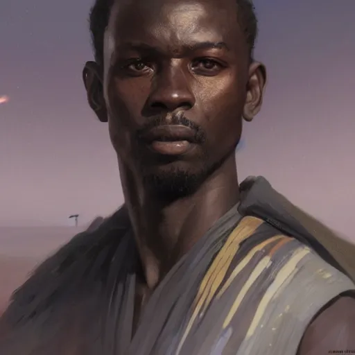 Image similar to A portrait of an african man, star wars art, art by greg rutkowski, matte painting, trending on artstation