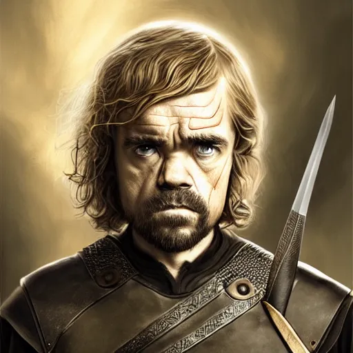 Image similar to peter dinklage as legolas ( pointed ears ), digital painting, extremely detailed, 4 k, intricate, brush strokes, mark arian, artgerm, bastien lecouffe - deharme