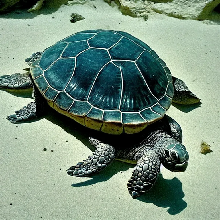 Image similar to a cool looking turtle with a mullet