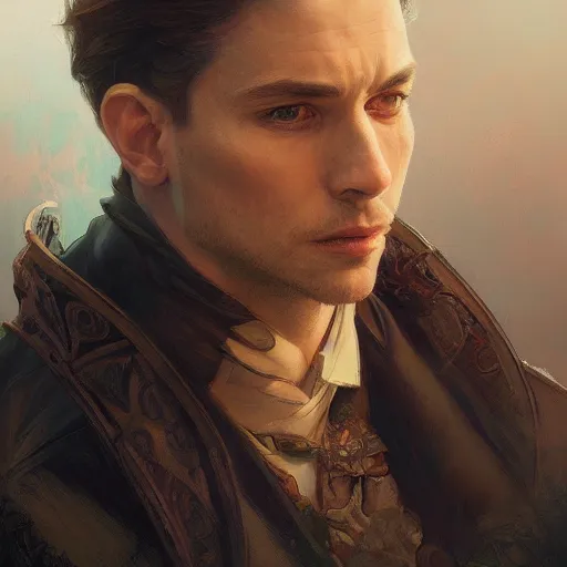 Prompt: portrait of Nathaniel B, accurate, intricate, headshot, highly detailed, digital painting, artstation, concept art, sharp focus, illustration, art by artgerm and greg rutkowski and alphonse mucha