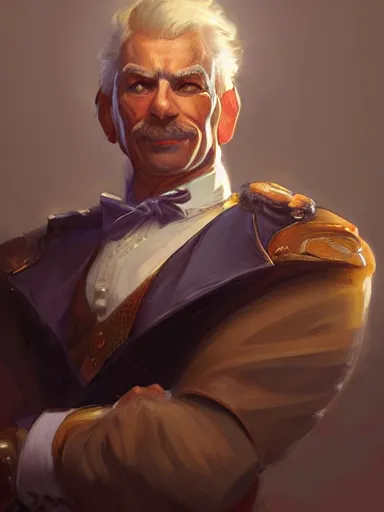 Image similar to a rich noble man smirking. proud crossed arms. siting in his chair intricate, elegant, highly detailed, digital painting, artstation, concept art, sharp focus, illustration, by justin gerard and artgerm, 8 k