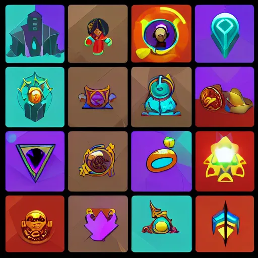 Image similar to Vector icon pack, magic themed, for an AI image generation app