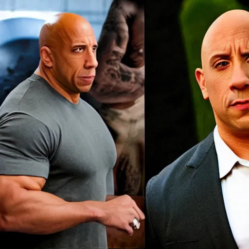 Image similar to vin diesel as the rock as peter griffin