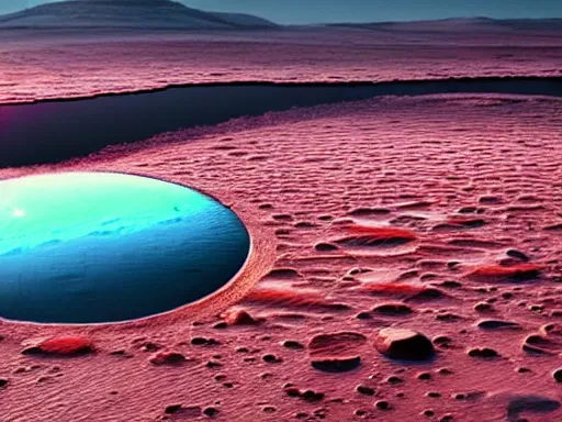 Image similar to A hyper detailed 3d render like a Oil painting of Terraforming Jezero Crater, a research outpost, levitating agricultural sphere, flora-lush-crater, Martian sands background, aesthetic, high-contrast, smooth, sharp focus, highly-detailed, unreal engine, by Greg Rutkowski, Chris Tulloch McCabe and Asher Duran,