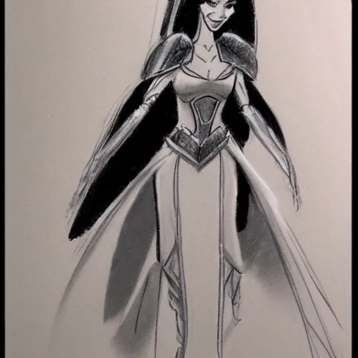 Image similar to milt kahl sketch of victoria justice as princess padme from star wars episode 3