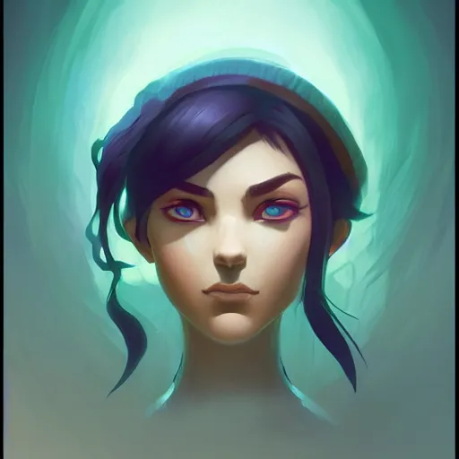 Image similar to face icon stylized minimalist magic : the gathering, loftis, cory behance hd by jesper ejsing, by rhads, makoto shinkai and lois van baarle, ilya kuvshinov, rossdraws global illumination