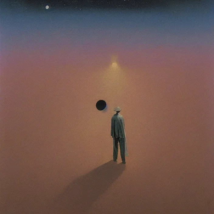 Image similar to the stars are calling me to go home, science fiction, Edward Hopper and James Gilleard, Zdzislaw Beksinski, highly detailed